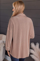 Striped Collared Neck Long Sleeve Shirt - Trendsi - Flyclothing LLC