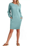Striped Round Neck Long Sleeve Mini Dress - Trendsi - Flyclothing LLC