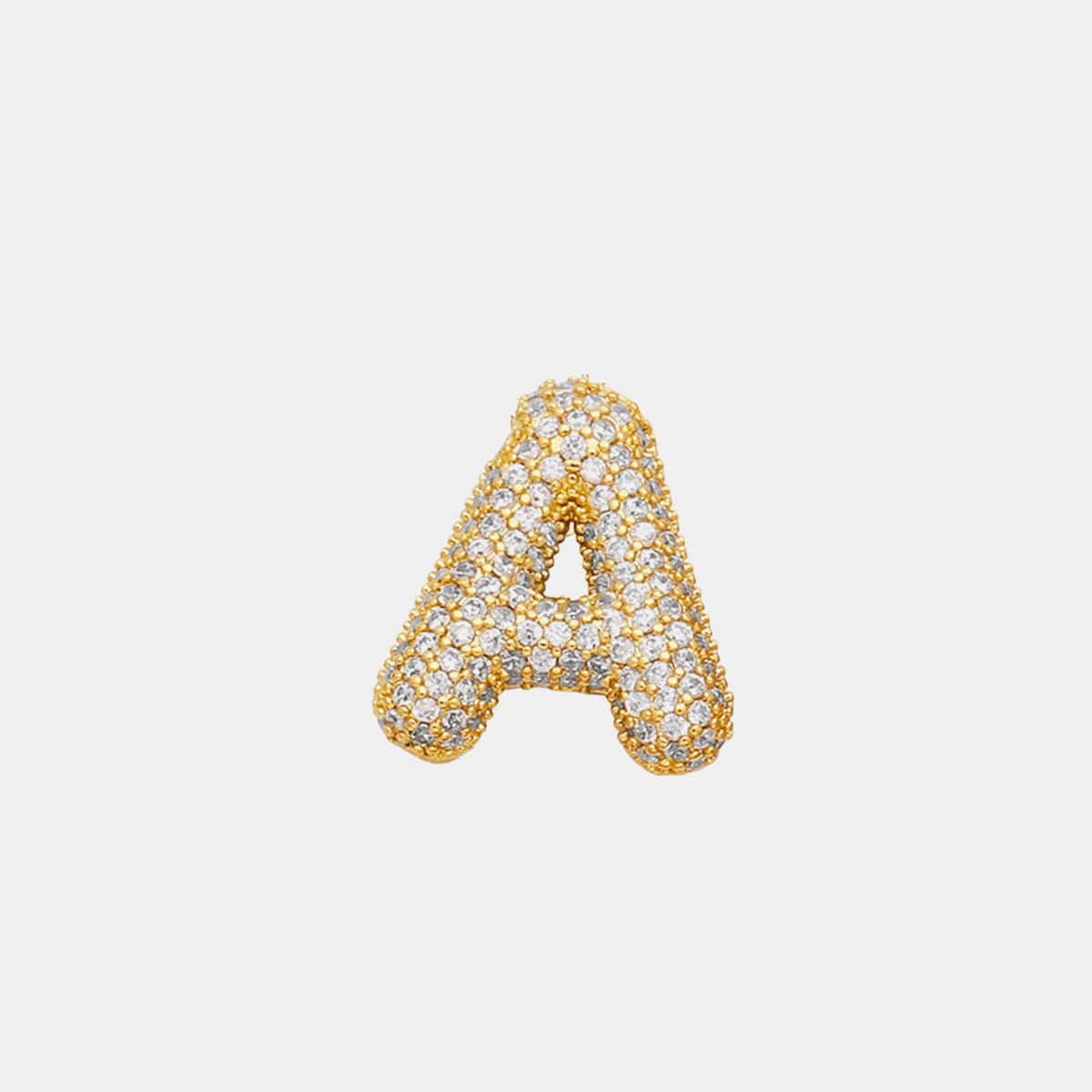 Gold-Plated Inlaid Zircon Letter Necklace - Trendsi - Flyclothing LLC