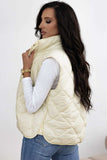 Snap Down Texture Vest Coat with Pockets - Trendsi - Flyclothing LLC