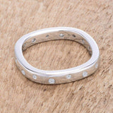 .23Ct Rhodium Plated Cz Speckled Square Shaped Stackable Band - JGI - Flyclothing LLC