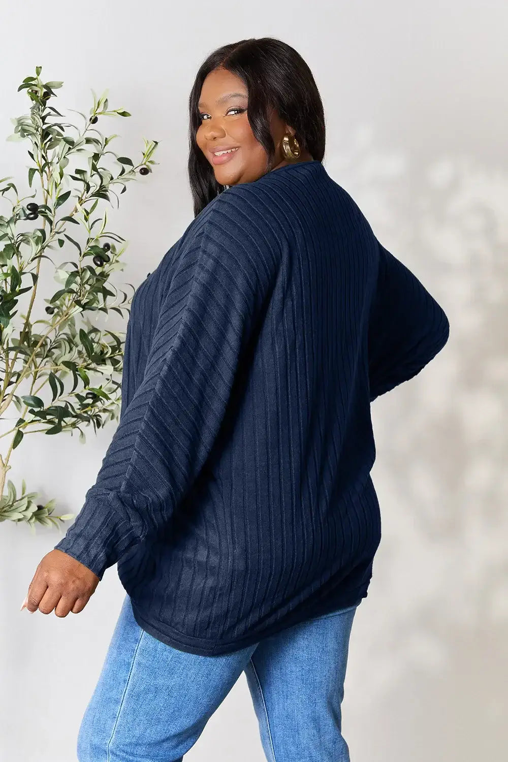 Basic Bae Full Size Ribbed Cocoon Cardigan - ShopBasicbae - Flyclothing LLC