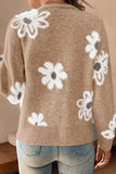 Flower Button Up Long Sleeve Cardigan - Trendsi - Flyclothing LLC