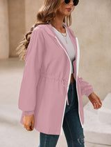 Ivy Lane Outdoor Waterproof Long Sleeve Hooded Windbreaker - Trendsi - Flyclothing LLC