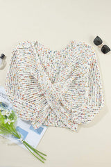Twisted Confetti Boat Neck Sweater - Trendsi - Flyclothing LLC