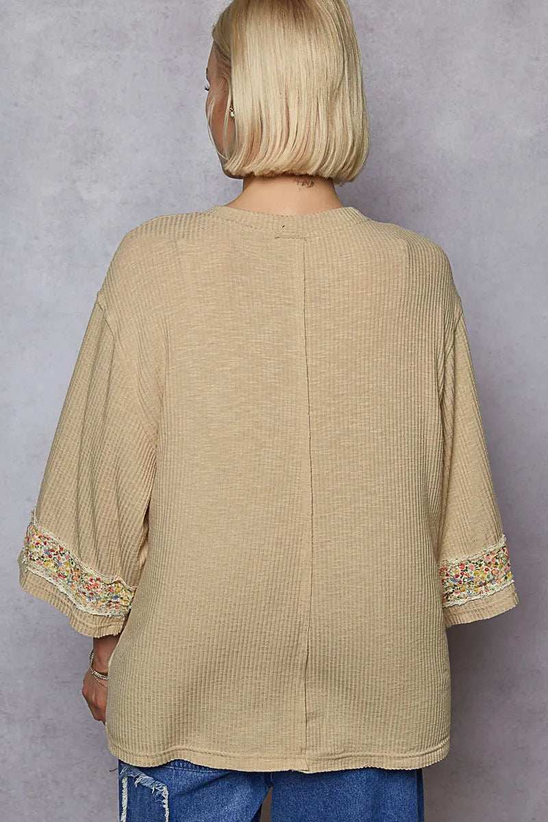 POL Floral Peace Patch Drop Shoulder T-Shirt - Trendsi - Flyclothing LLC