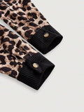 Leopard Collared Neck Button Up Shacket - Trendsi - Flyclothing LLC