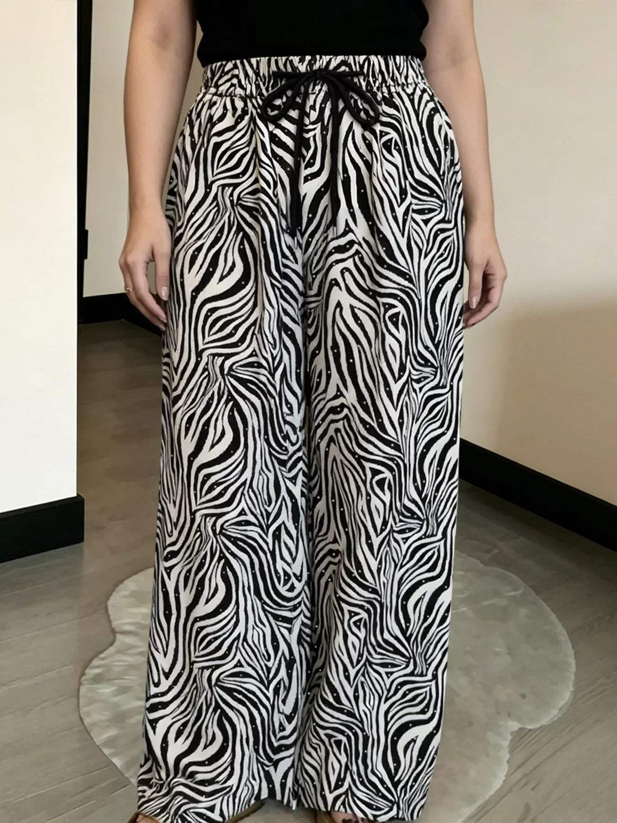 Drawstring Wide-Leg Pants - Trendsi - Flyclothing LLC