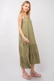 VERY J Ruffled A-Line Midi Cami Dress - Trendsi