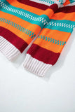 Contrast Striped Round Neck Long Sleeve Sweater - Trendsi - Flyclothing LLC