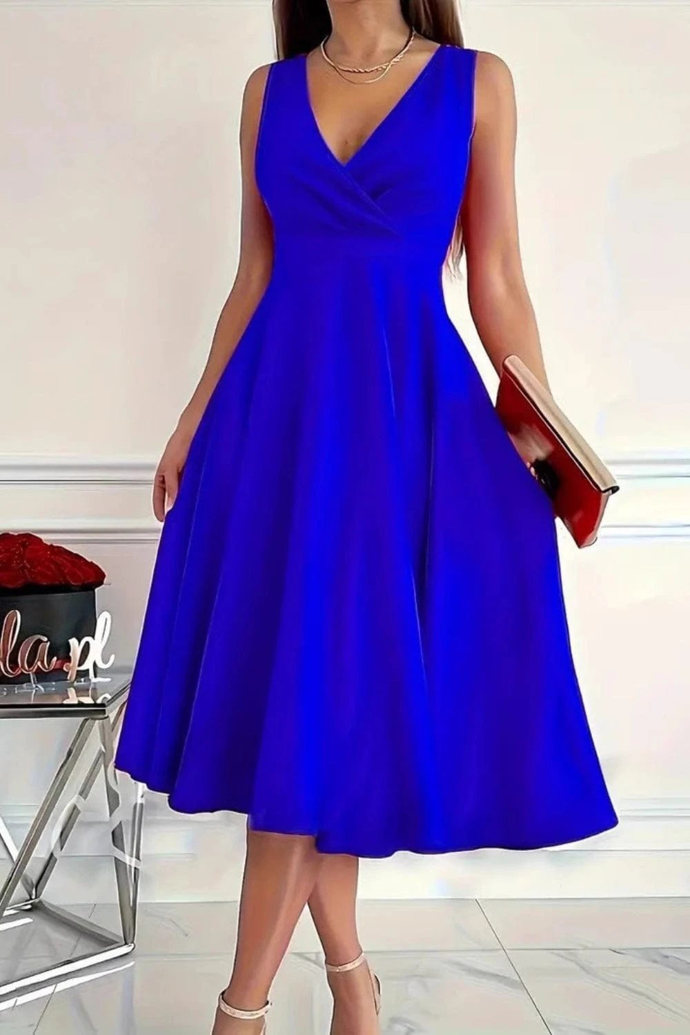 Sleeveless Midi Dress - Trendsi