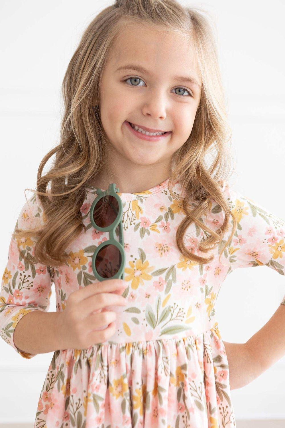 Pretty Peachy 3/4 Sleeve Pocket Twirl Dress - Mila & Rose ® - Flyclothing LLC