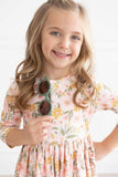 Pretty Peachy 3/4 Sleeve Pocket Twirl Dress - Mila & Rose ® - Flyclothing LLC