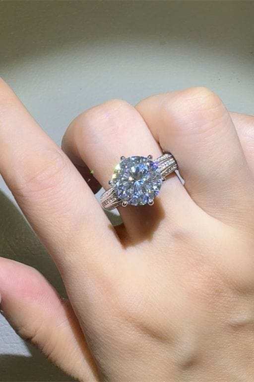 5 Carat Moissanite 925 Sterling Silver Ring - Trendsi - Flyclothing LLC