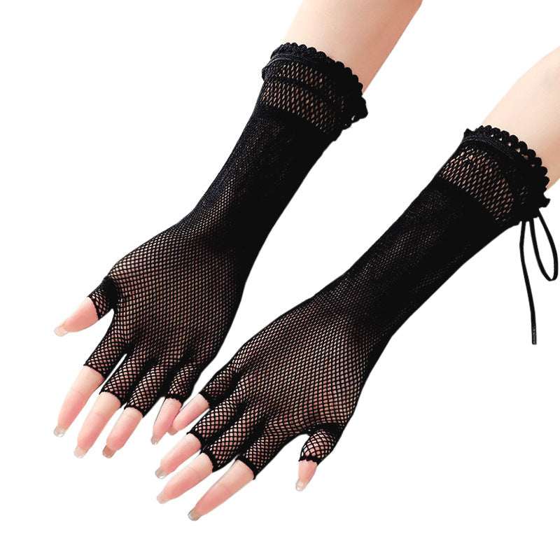 Halloween Anime Sexy Lace-up Sexy Mesh Lace-up Long Gloves - My Store - Flyclothing LLC