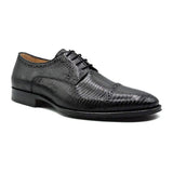 24-526-BLK GIOVANNI Teju Lizard Lace Up, Black - Zelli Italia - Flyclothing LLC