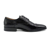 24-526-BLK GIOVANNI Teju Lizard Lace Up, Black - Zelli Italia - Flyclothing LLC