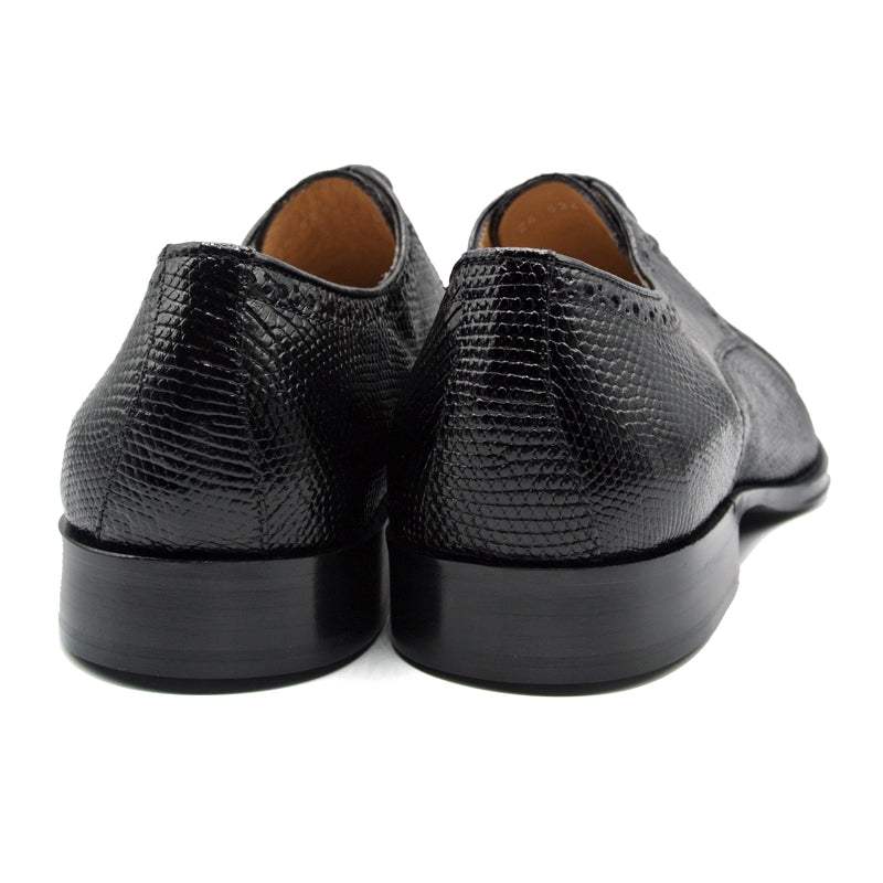 24-526-BLK GIOVANNI Teju Lizard Lace Up, Black - Zelli Italia - Flyclothing LLC