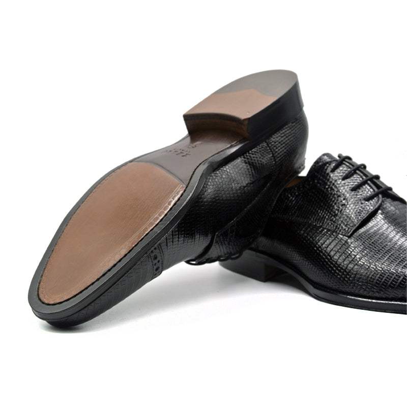 24-526-BLK GIOVANNI Teju Lizard Lace Up, Black - Zelli Italia - Flyclothing LLC