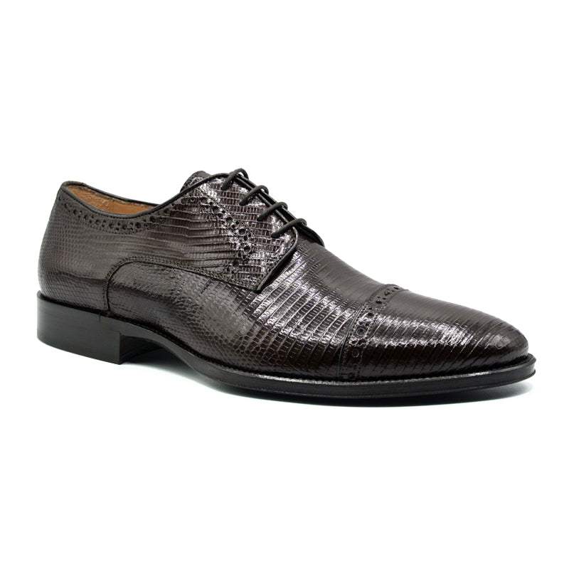 24-526-BRN GIOVANNI Teju Lizard Lace Up, Dark Brown - Zelli Italia - Flyclothing LLC