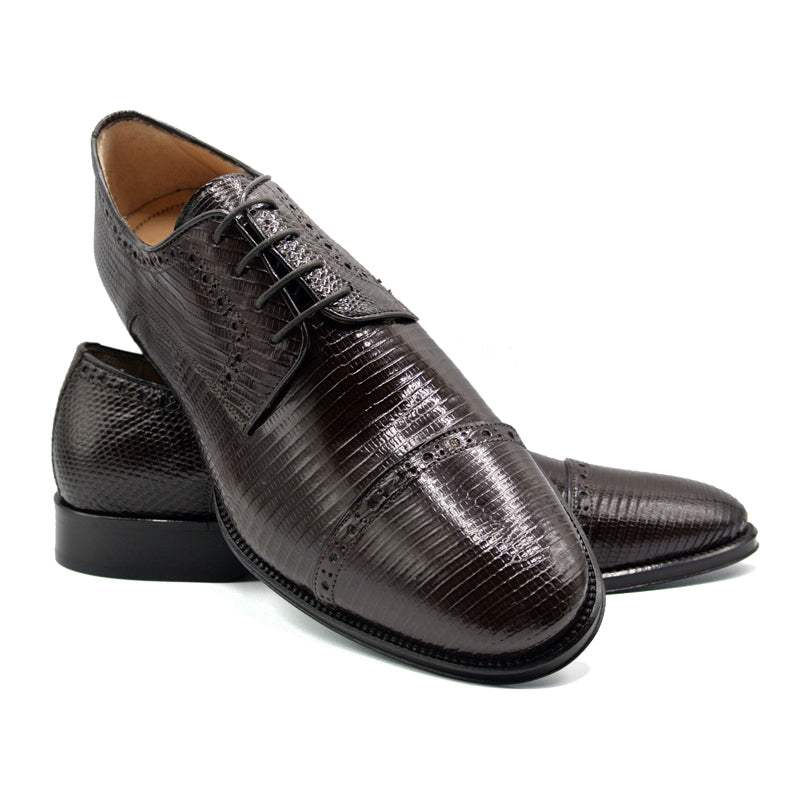 24-526-BRN GIOVANNI Teju Lizard Lace Up, Dark Brown - Zelli Italia - Flyclothing LLC