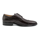 24-526-BRN GIOVANNI Teju Lizard Lace Up, Dark Brown - Zelli Italia - Flyclothing LLC