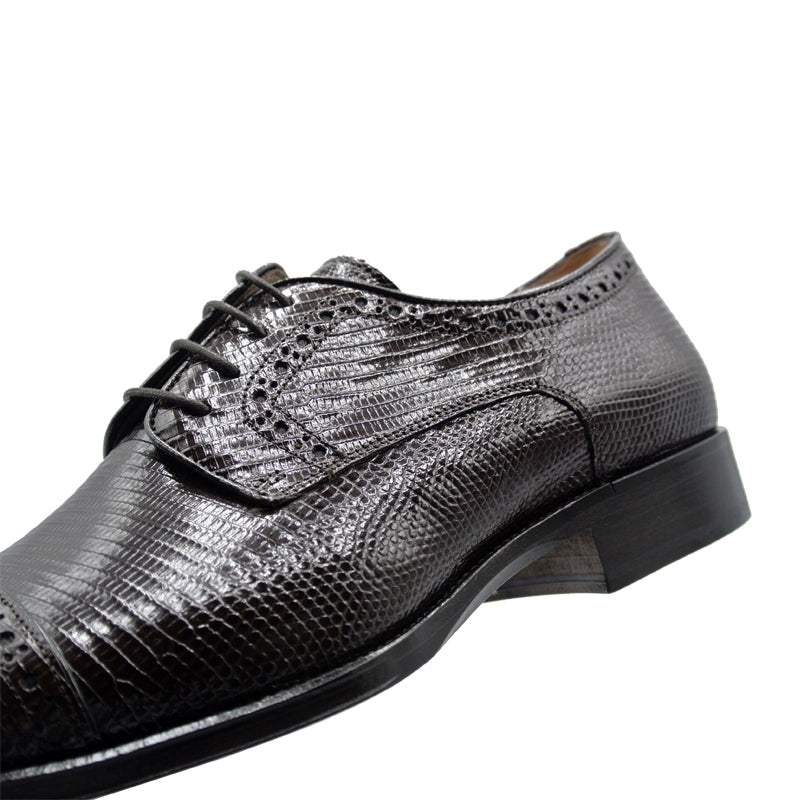 24-526-BRN GIOVANNI Teju Lizard Lace Up, Dark Brown - Zelli Italia - Flyclothing LLC