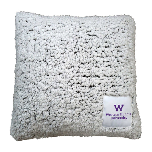 Western Illinois Frosty Throw Pillow - Logo Brands - Flyclothing LLC