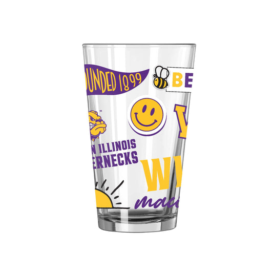 Western Illinois 16oz Native Pint Glass - Logo Brands - Flyclothing LLC