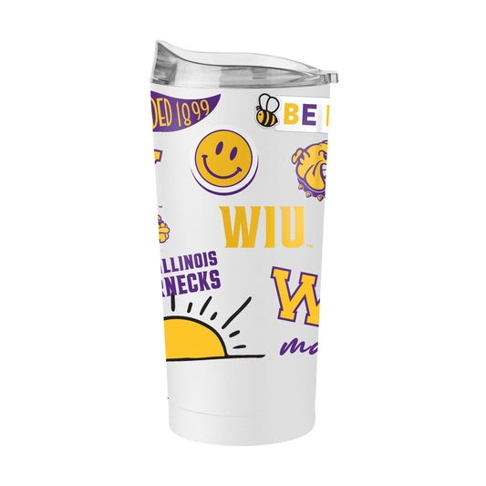 Western Illinois 20oz Native Powder Coat Tumbler - Logo Brands - Flyclothing LLC