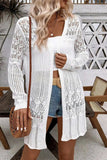 Openwork Open Front Long Sleeve Cardigan - Trendsi - Flyclothing LLC