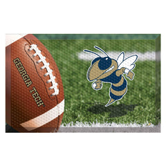 Georgia Tech Yellow Jackets Rubber Scraper Door Mat, Buzz Logo - Georgia Tech