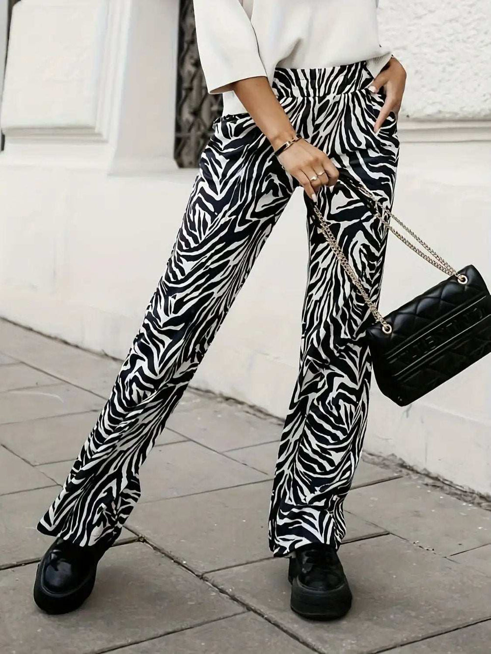 Full Size Animal Print Elastic Waist Pants - Trendsi - Flyclothing LLC