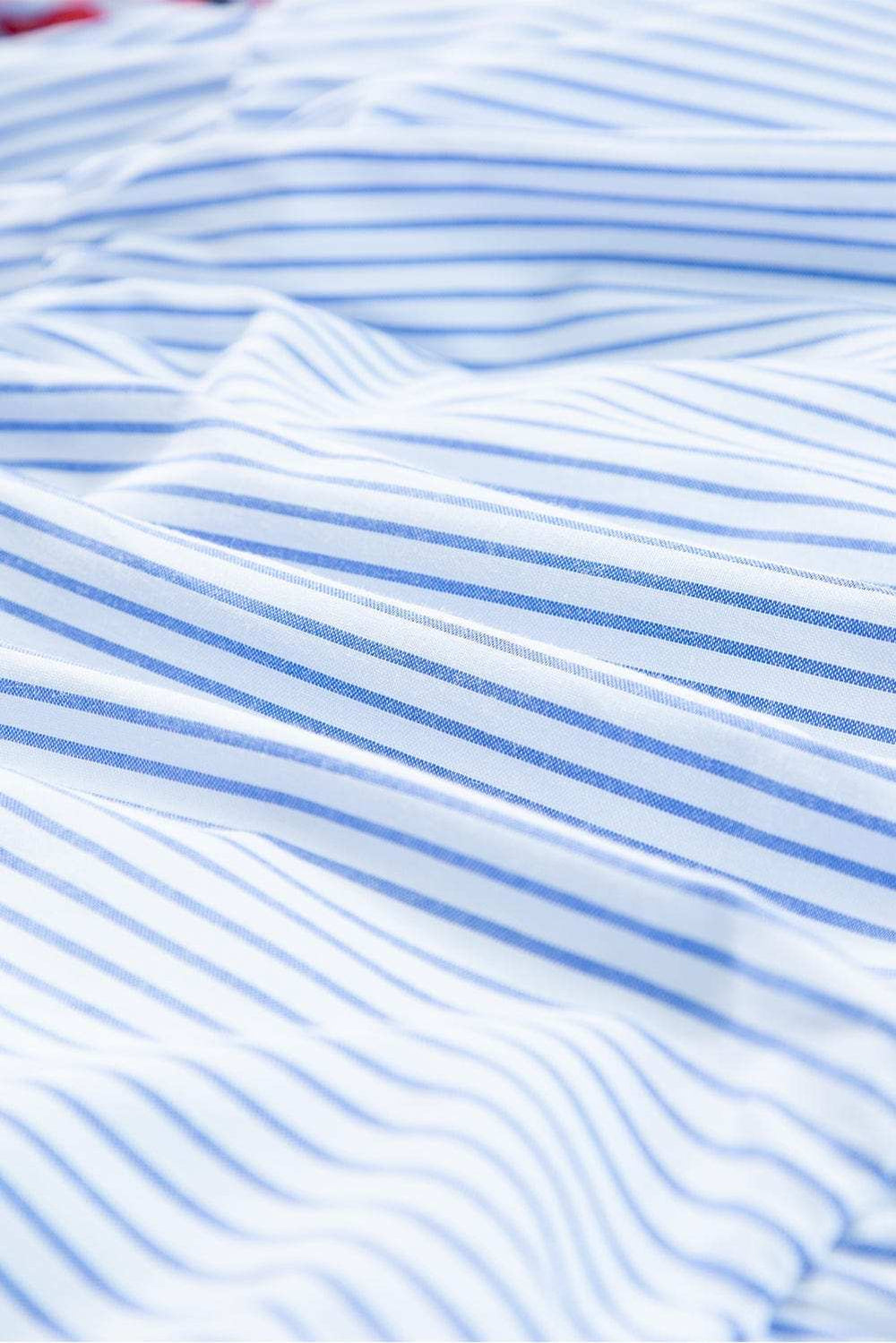 Embroidered Striped Notched Short Sleeve Dress - Trendsi - Flyclothing LLC