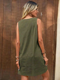 Decor Button Mini Tank Dress with Pockets - Trendsi - Flyclothing LLC