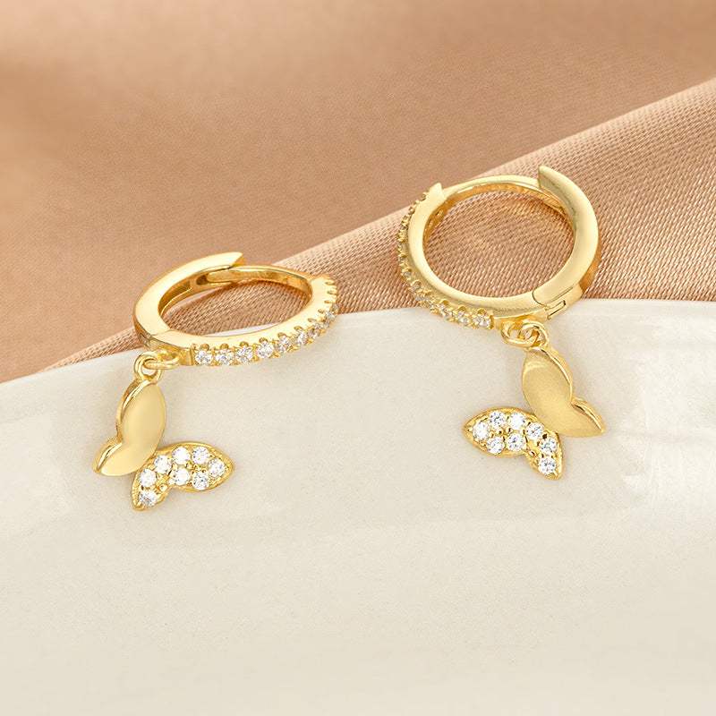 S925 Silver Korean-Style Sweet Butterfly Earrings - My Store - Flyclothing LLC