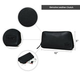 Classic Black Leather Clutch - Classy Leather Bags - Flyclothing LLC