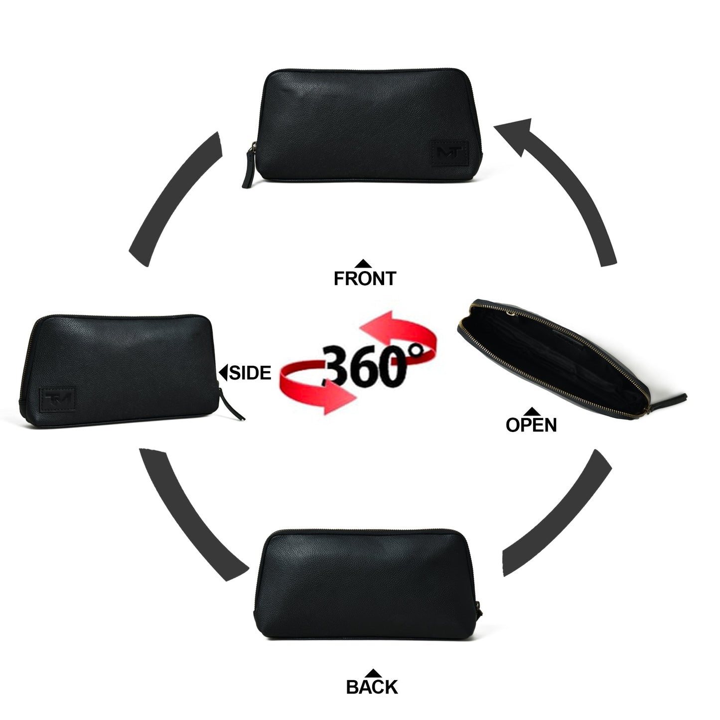 Classic Black Leather Clutch - Classy Leather Bags - Flyclothing LLC