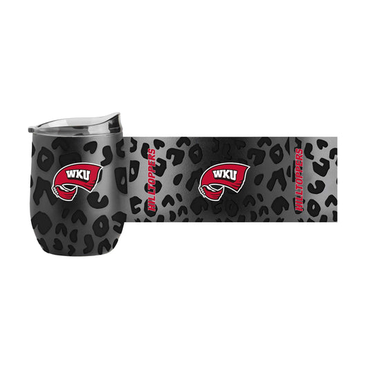 Western Kentucky Leopard 16oz Black Powdercoat Curved Beverage - Logo Brands - Flyclothing LLC