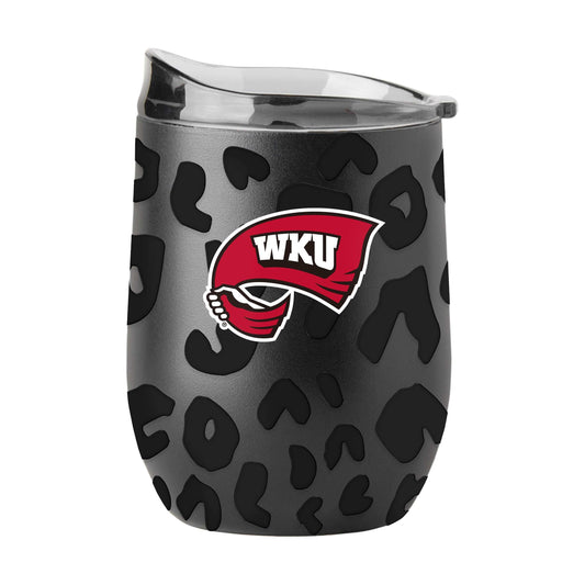 Western Kentucky Leopard 16oz Black Powdercoat Curved Beverage - Logo Brands - Flyclothing LLC