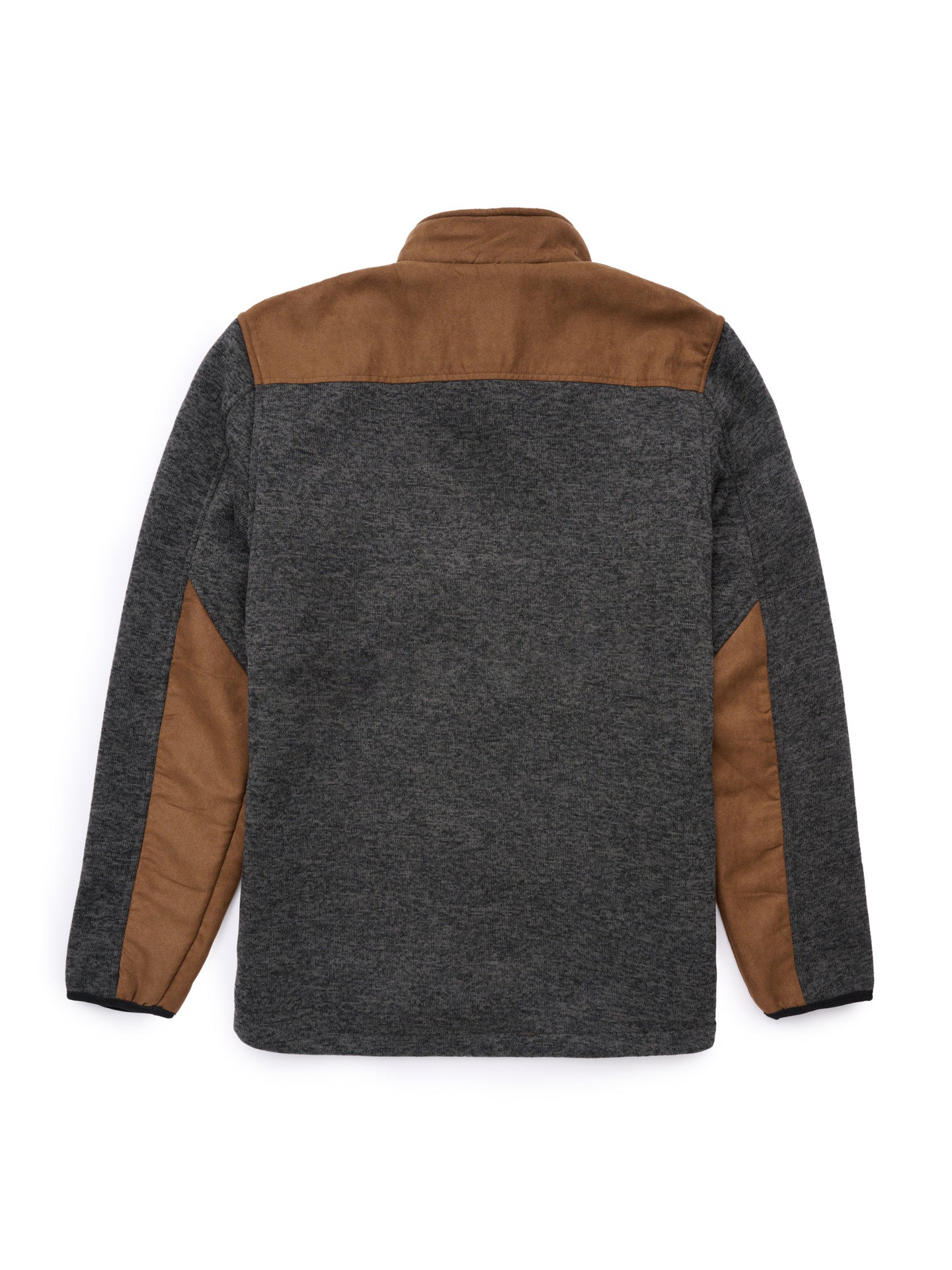 Men's Knit Contrast Full Zip Jacket - Charcoal Gray