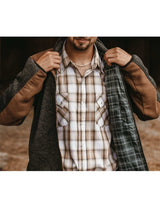 Men's Knit Contrast Full Zip Jacket - Charcoal Gray - Ely Cattleman - Flyclothing LLC