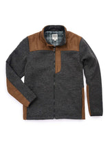 Men's Knit Contrast Full Zip Jacket - Charcoal Gray - Ely Cattleman - Flyclothing LLC