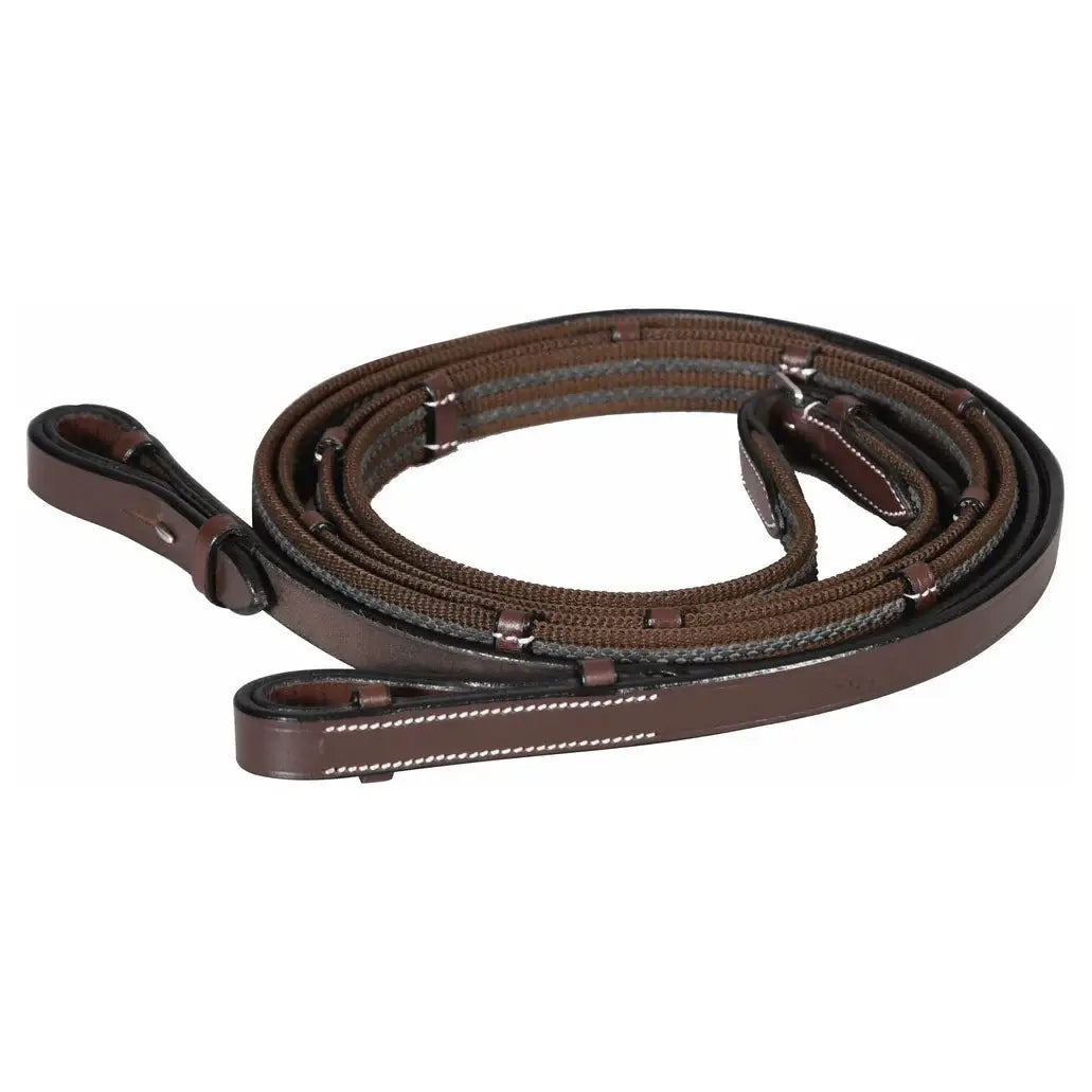 Henri de Rivel Pro Rubber Lined Web Reins - Breeches.com - Flyclothing LLC
