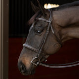 Henri de Rivel Pro Mono Crown Bridle with Padded Wide Noseband with Laced Reins - Breeches.com - Flyclothing LLC