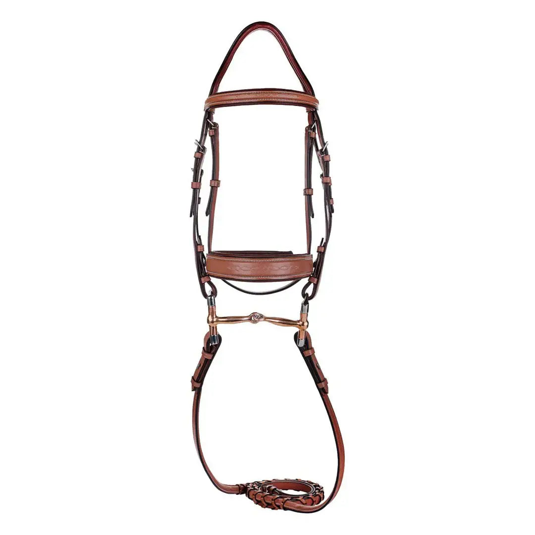 Laureate by Henri de Rivel Fancy Stitched Bridle w/ Wide Caveson and Laced Reins - Breeches.com - Flyclothing LLC