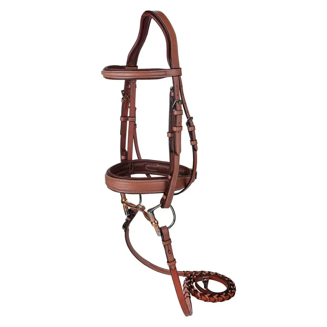 Laureate by Henri de Rivel Fancy Stitched Bridle w/ Wide Caveson and Laced Reins - Breeches.com - Flyclothing LLC