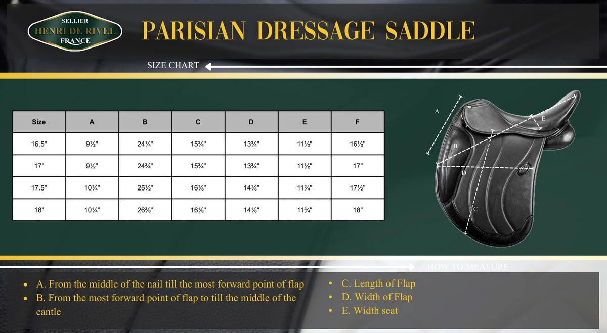 Henri De Rivel Parisian Monoflap IGP Dressage Saddle - Breeches.com - Flyclothing LLC