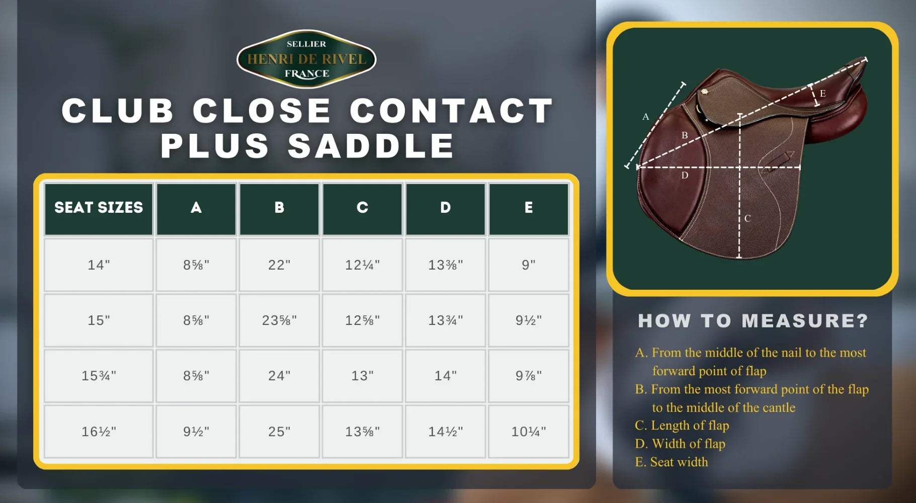 HENRI DE RIVEL CLUB CLOSE CONTACT PLUS IGP SADDLE - Breeches.com - Flyclothing LLC