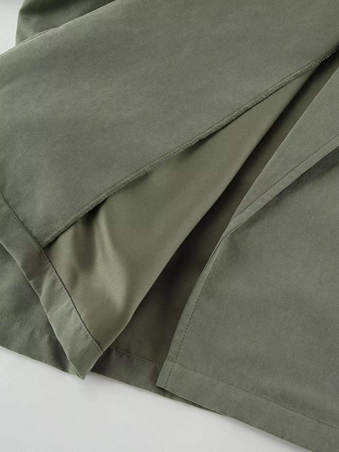 Lapel Collar Belted Cropped Trench - Trendsi - Flyclothing LLC